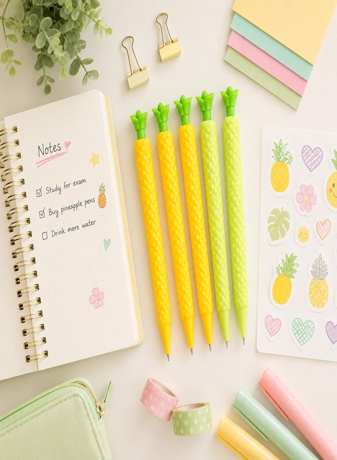JMK CRAFTS KALINDRA Pineapple Design Mechanical Pencil Set | 0.5mm Fine Point | Cute Fruit-Themed Grip Pencil | Smooth Writing | Non-Slip Textured Body | School, Office & Gift Use (Pack of 16, Multicolor) - Image 2