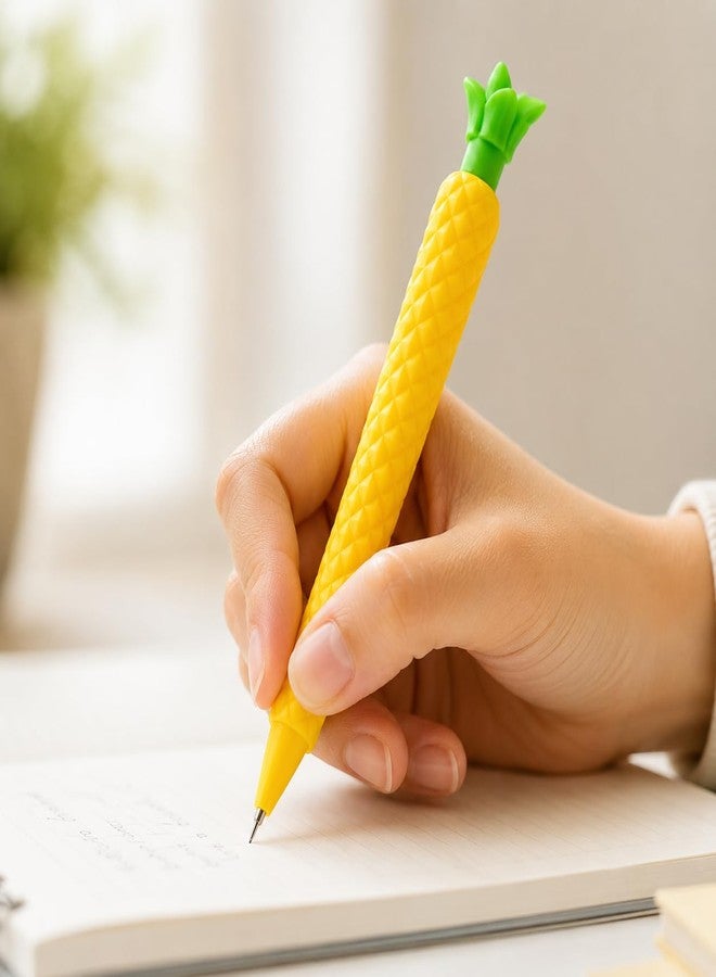 JMK CRAFTS KALINDRA Pineapple Design Mechanical Pencil Set | 0.5mm Fine Point | Cute Fruit-Themed Grip Pencil | Smooth Writing | Non-Slip Textured Body | School, Office & Gift Use (Pack of 16, Multicolor) - Image 5