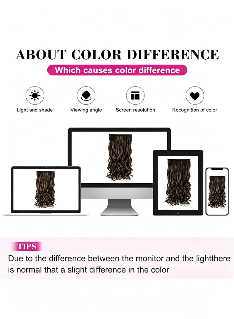 YOUGE Clip in Black Hair Extensions for Women, Thick Double Weft Wavy Soft Hair & Blends Well Long Hairpieces(24inch, Natural Black) Hair Extensions Wigs - Image 3