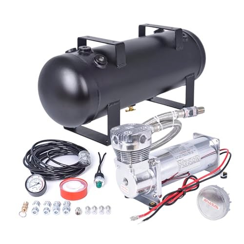 ZHSYMX 200PSI Heavy Duty Air Suspension Kit, Portable On Board Air Compressor with 1.5 Gallon Tank for Truck/Air Horns/Suspension/Air Locker - Image 1