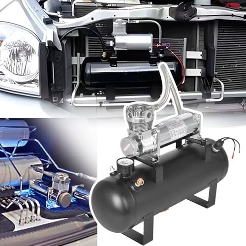 ZHSYMX 200PSI Heavy Duty Air Suspension Kit, Portable On Board Air Compressor with 1.5 Gallon Tank for Truck/Air Horns/Suspension/Air Locker - Image 2