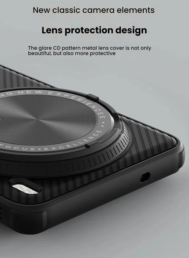 عام حافظة مغناطيسية متوافقة مع حافظة Vivo X200 Pro، حافظة سوداء شفافة مع حماية سرية لعدسة الكاميرا، غطاء دعامة مطابقة معدنية، تدعم الشحن اللاسلكي - Image 2