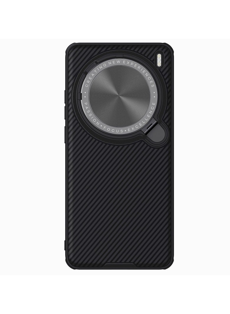 عام حافظة مغناطيسية متوافقة مع حافظة Vivo X200 Pro، حافظة سوداء شفافة مع حماية سرية لعدسة الكاميرا، غطاء دعامة مطابقة معدنية، تدعم الشحن اللاسلكي - Image 1