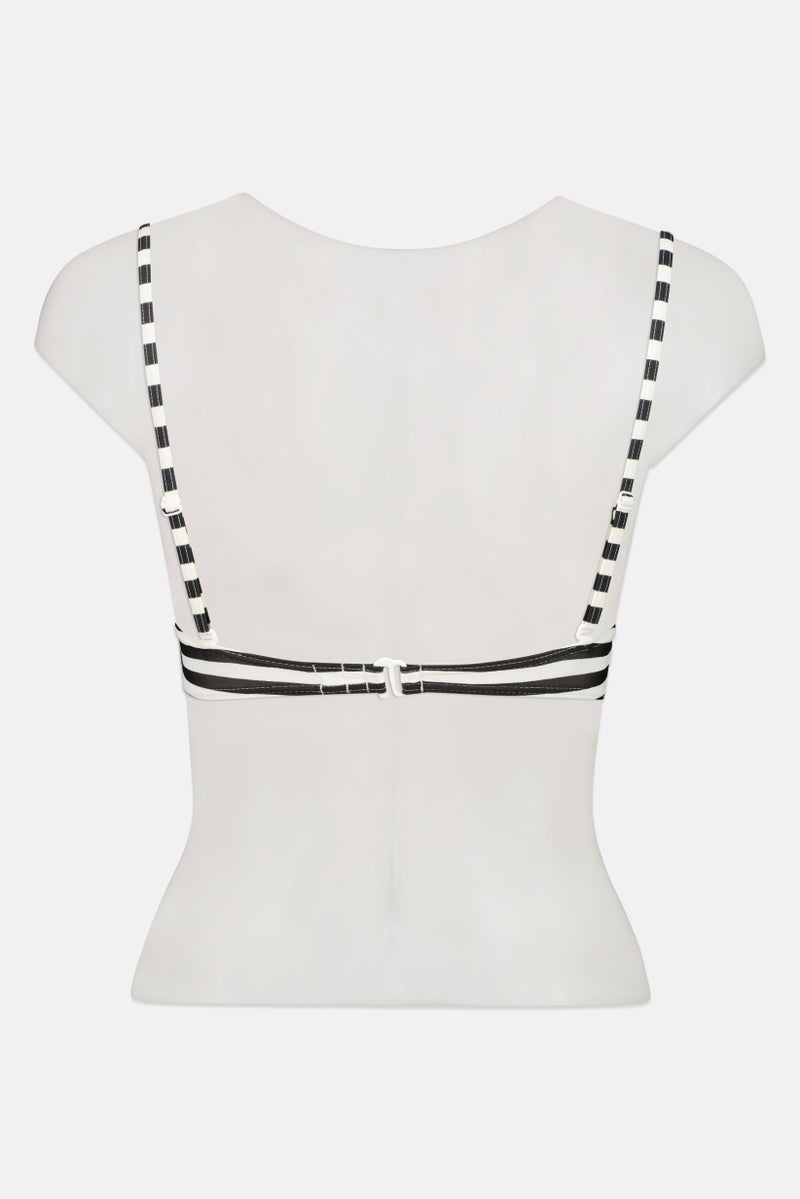 RIP CURL بلوزة بيكيني مزدوجة مبطنة مخططة للنساء، متعددة الألوان - Image 3