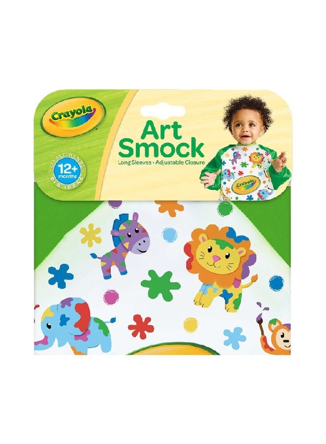 كرايولا مريلة فنية بأكمام طويلة وإغلاق قابل للتعديل، متعددة الألوان بأبعاد تقريبية 20.63 × 18.41 × 2.54 سم CRA8113790001