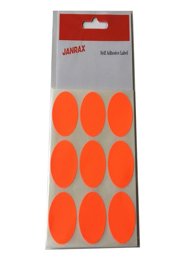 Pack of 36 Self Adhesive Fluorescent Red 29mm Round Labels - Stickers
