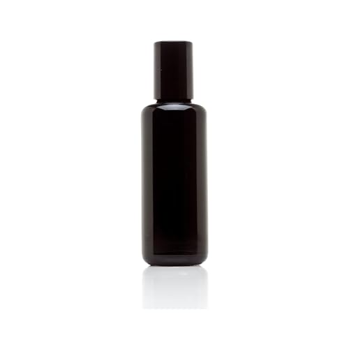 Infinity Jars Black Ultraviolet Glass Bottle 50 Ml (1.7 fl oz) w/Glass Ball Roll on Tip Screw top Bottle for Essential oil,Perfume Cosmetics, Moisturizer Airtight Round, Roller Bottles w/Black Cap - Image 1
