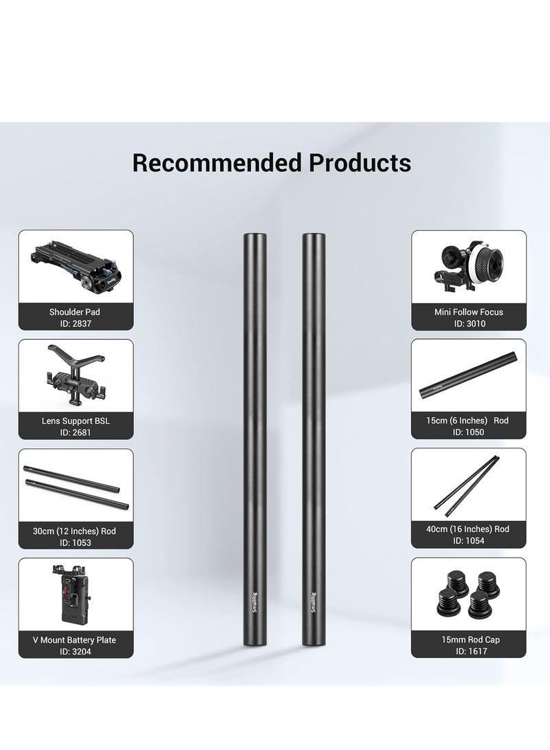 SMALLRIG Rods Set 1659, 2x15mm Aluminum Rods 20/30cm, 2xM12 Rod Connectors, Wide Compatibility with Camera Accessories, Black - Image 2