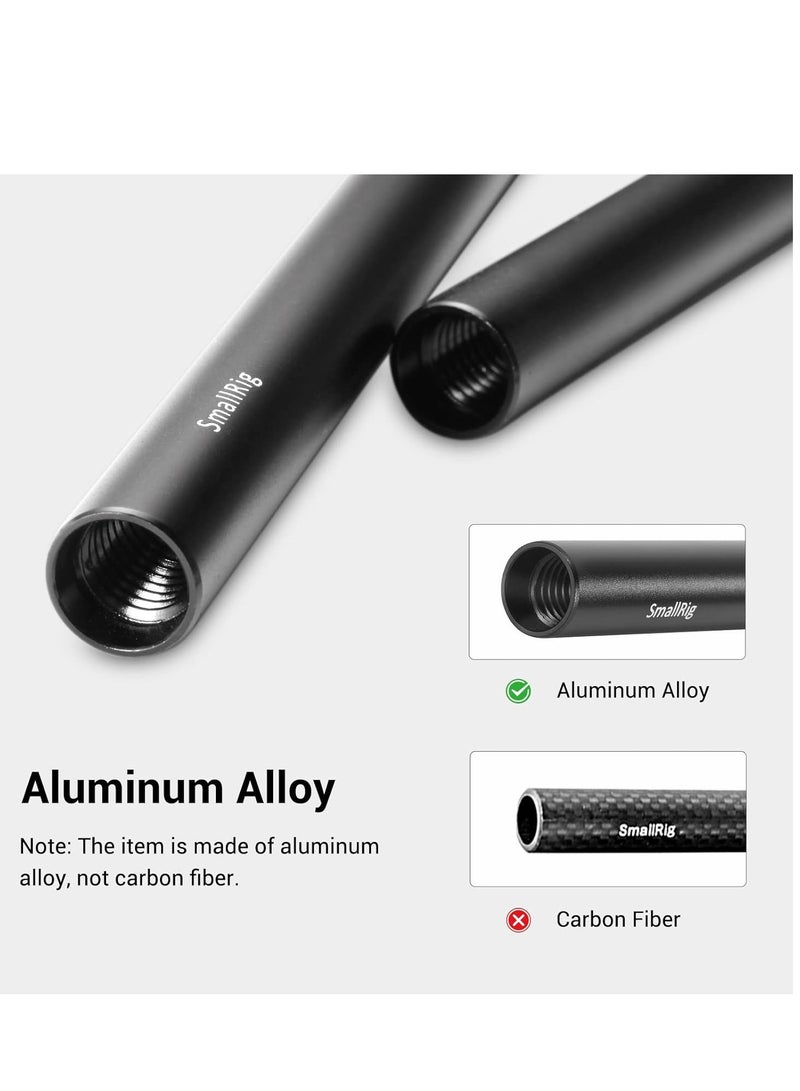 SMALLRIG Rods Set 1659, 2x15mm Aluminum Rods 20/30cm, 2xM12 Rod Connectors, Wide Compatibility with Camera Accessories, Black - Image 3