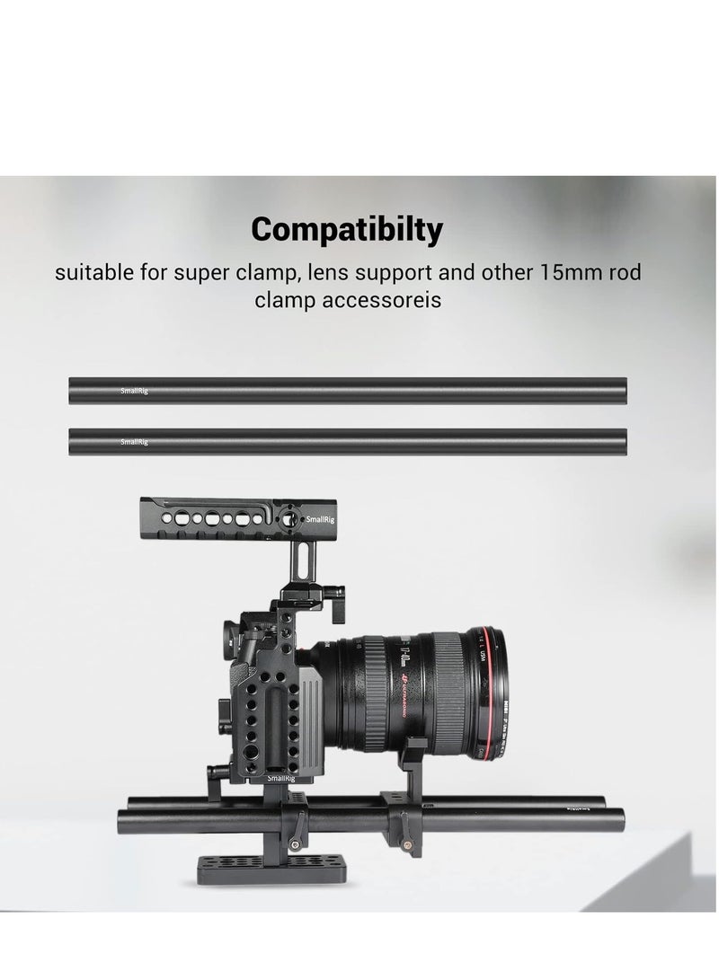 SMALLRIG Rods Set 1659, 2x15mm Aluminum Rods 20/30cm, 2xM12 Rod Connectors, Wide Compatibility with Camera Accessories, Black - Image 4