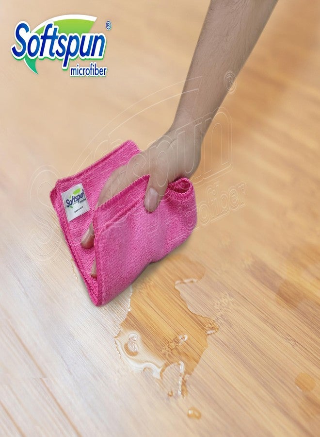 SOFTSPUN Microfiber Cleaning Small Wipes 20X30cms 4 pcs Towel Set 340 GSM Multicolor! Highly Absorbent Lint and Streak Free Multipurpose Wash Cloth for Kitchen Window Stainless Steel Silverware. - Image 3