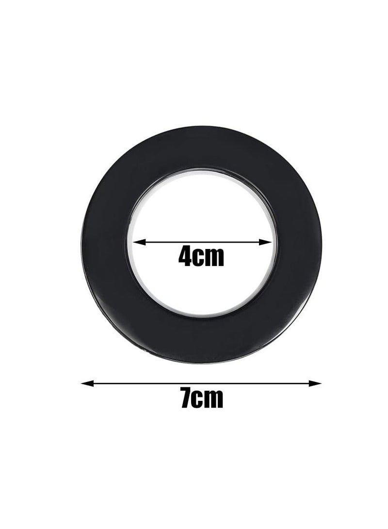 Captaintech , 30pcs Curtain Grommets, 40mm Plastic Curtain Grommet Kit, Inner Diameter (1-9/16") Nanoscale Low Noise Curtain Black Rings for Hanging Curtain - Image 3