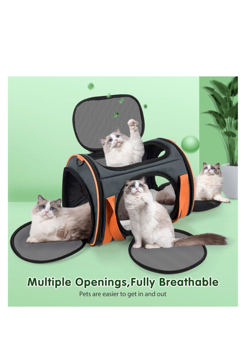 HEXAR Pet Carrier with Ventilation for Small Medium Cats Dogs Puppies, Dog Carrier with Big Space, 5 Mesh Windows, 4 Open Doors for Comfortable Travelling and Outing - Image 3