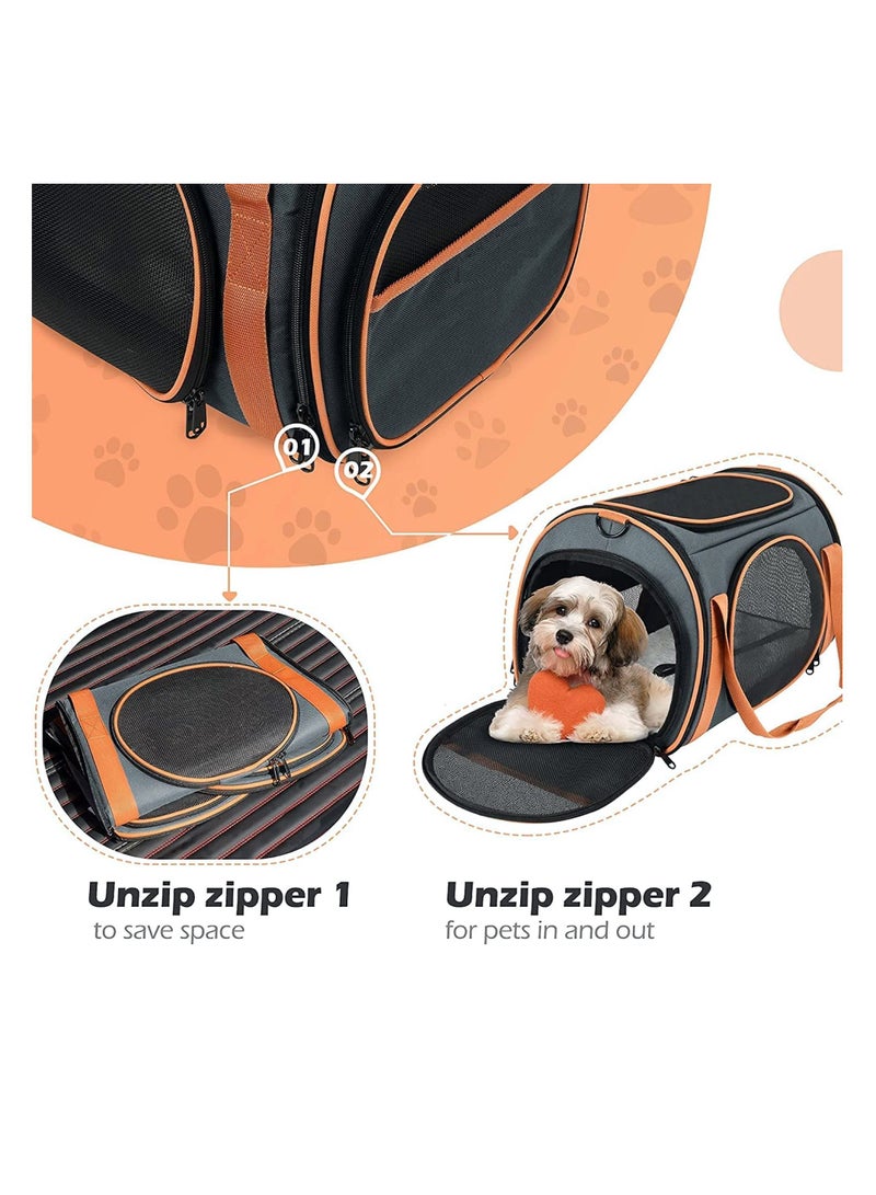 HEXAR Pet Carrier with Ventilation for Small Medium Cats Dogs Puppies, Dog Carrier with Big Space, 5 Mesh Windows, 4 Open Doors for Comfortable Travelling and Outing - Image 4