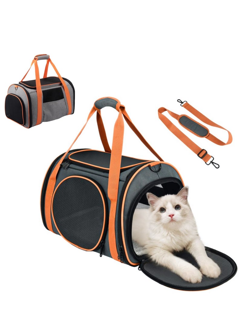 HEXAR Pet Carrier with Ventilation for Small Medium Cats Dogs Puppies, Dog Carrier with Big Space, 5 Mesh Windows, 4 Open Doors for Comfortable Travelling and Outing - Image 1