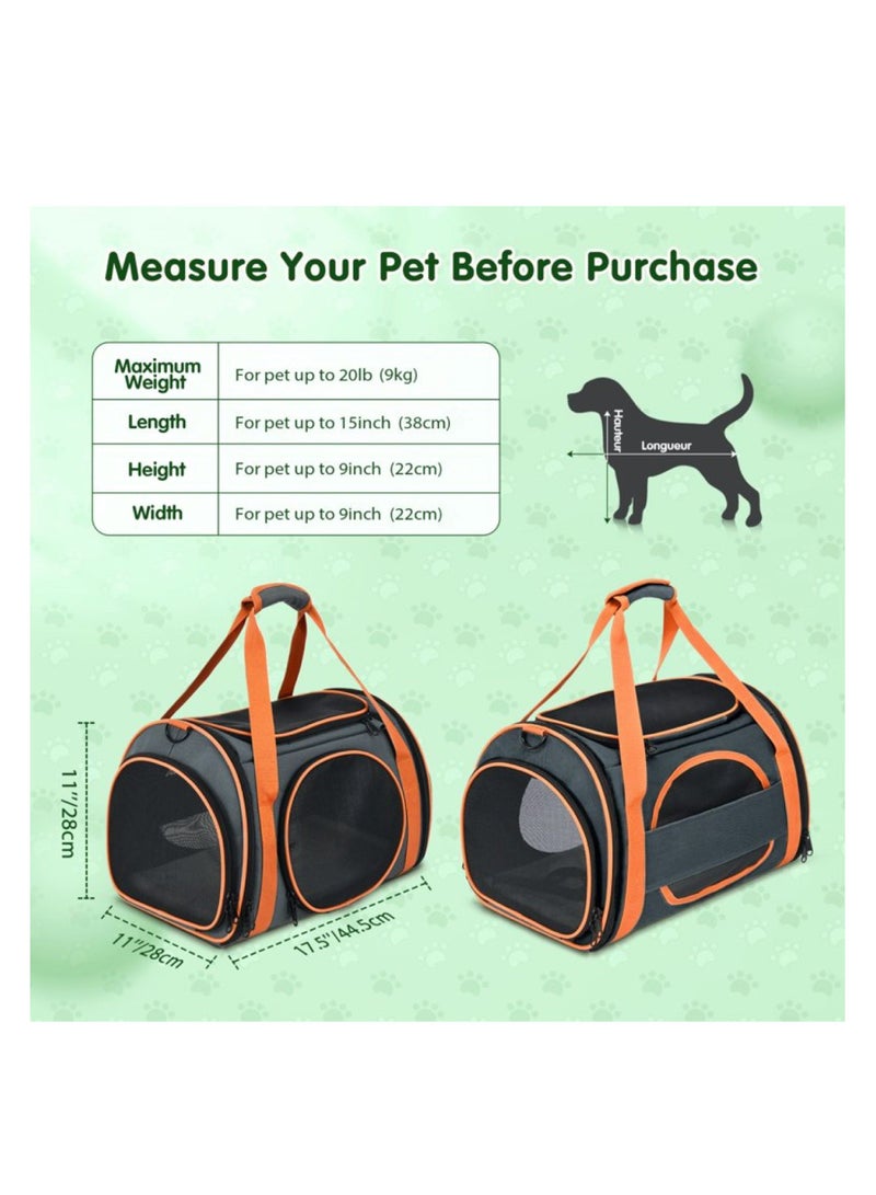 HEXAR Pet Carrier with Ventilation for Small Medium Cats Dogs Puppies, Dog Carrier with Big Space, 5 Mesh Windows, 4 Open Doors for Comfortable Travelling and Outing - Image 2