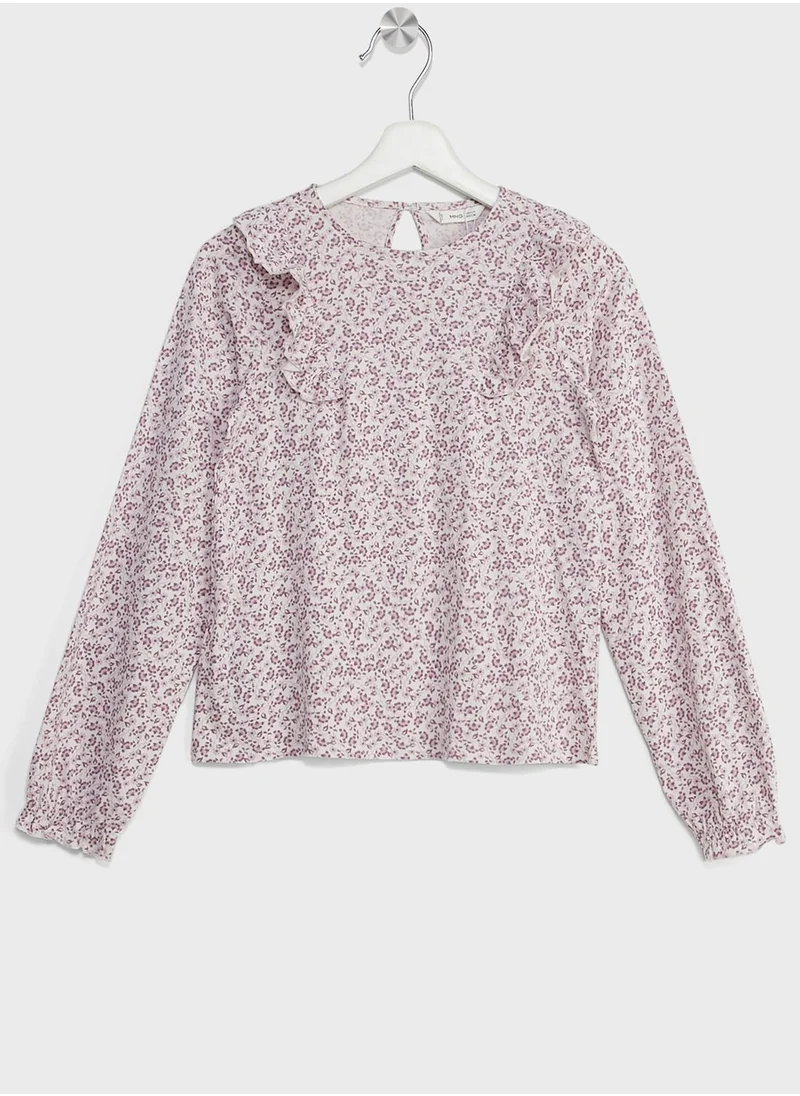 MANGO Kids Floral Print Top