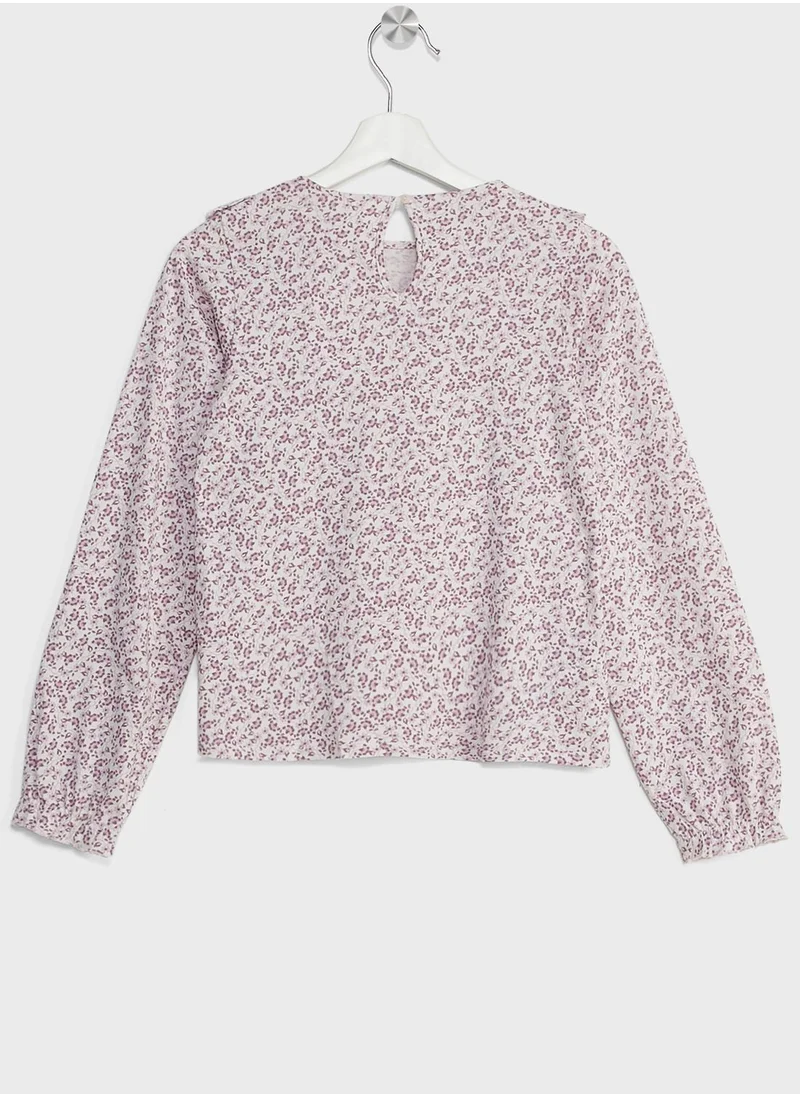 MANGO Kids Floral Print Top