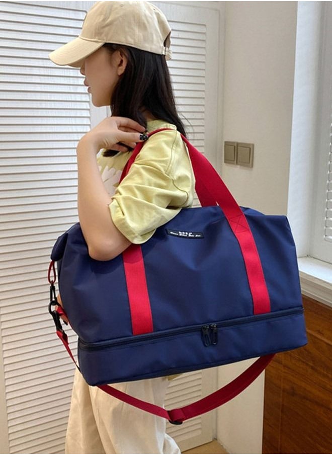 Sports Gym Bag with Wet Pocket & Shoes Compartment, Weekender Overnight Bag for Travel Gym Yoga Travel Duffel Bag for Men and Women Lightweight