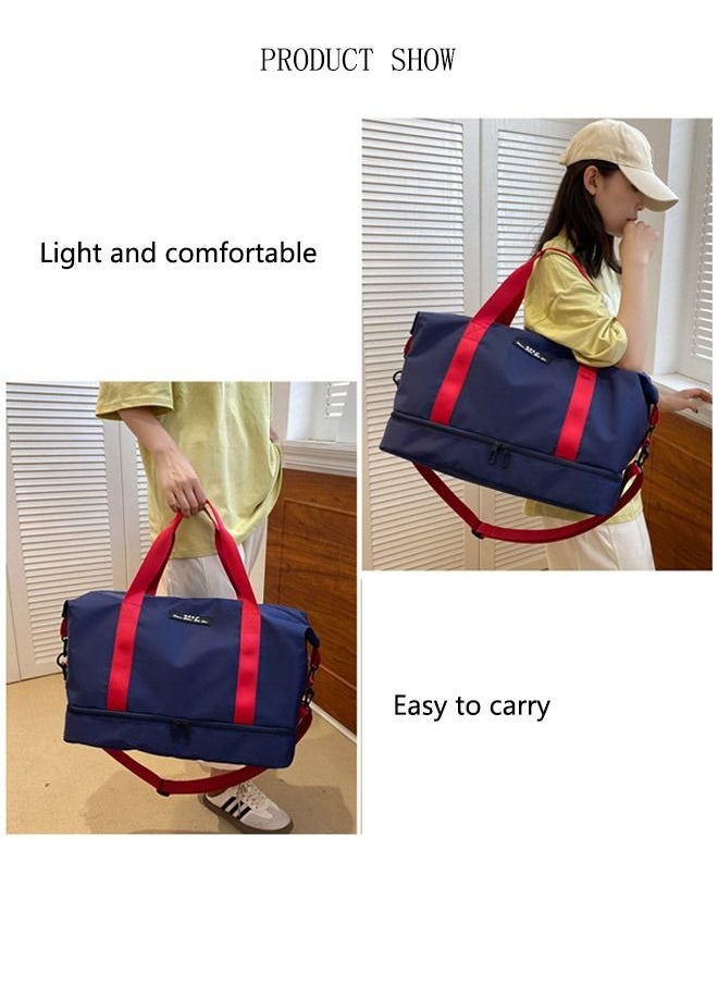 Sports Gym Bag with Wet Pocket & Shoes Compartment, Weekender Overnight Bag for Travel Gym Yoga Travel Duffel Bag for Men and Women Lightweight