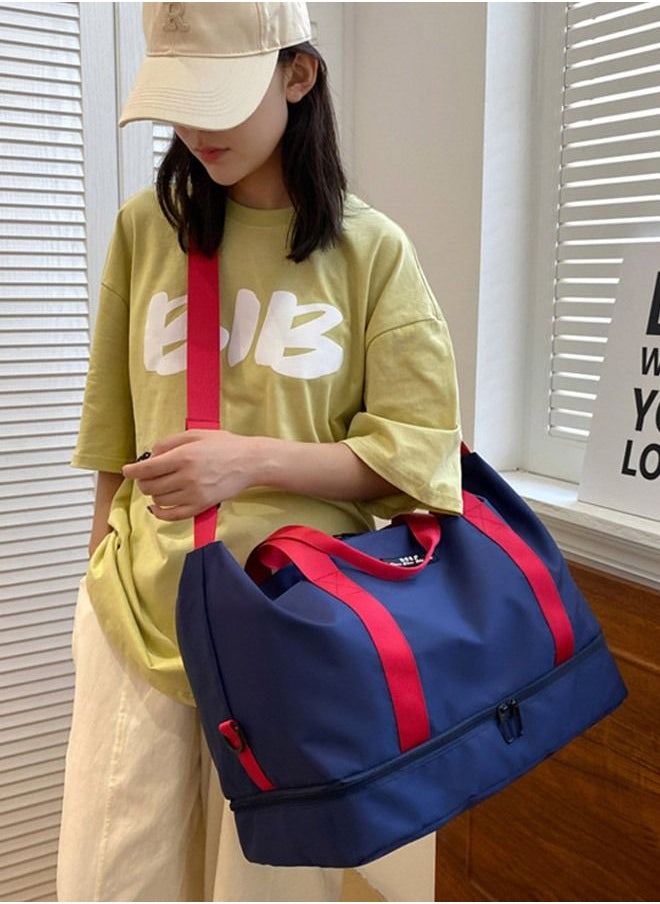 Sports Gym Bag with Wet Pocket & Shoes Compartment, Weekender Overnight Bag for Travel Gym Yoga Travel Duffel Bag for Men and Women Lightweight