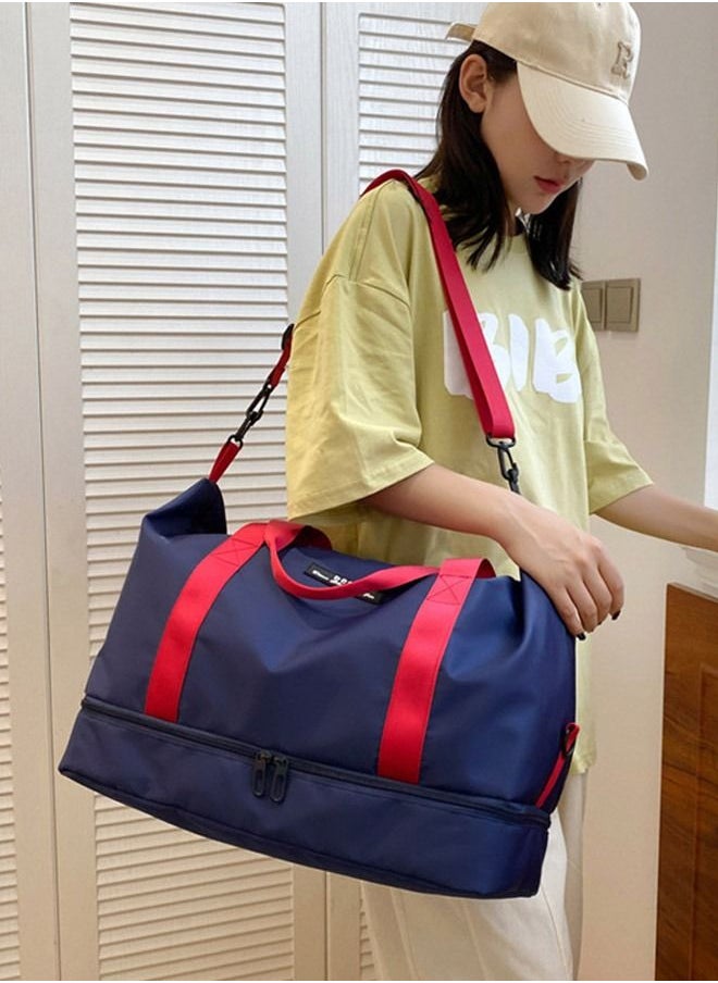 Sports Gym Bag with Wet Pocket & Shoes Compartment, Weekender Overnight Bag for Travel Gym Yoga Travel Duffel Bag for Men and Women Lightweight