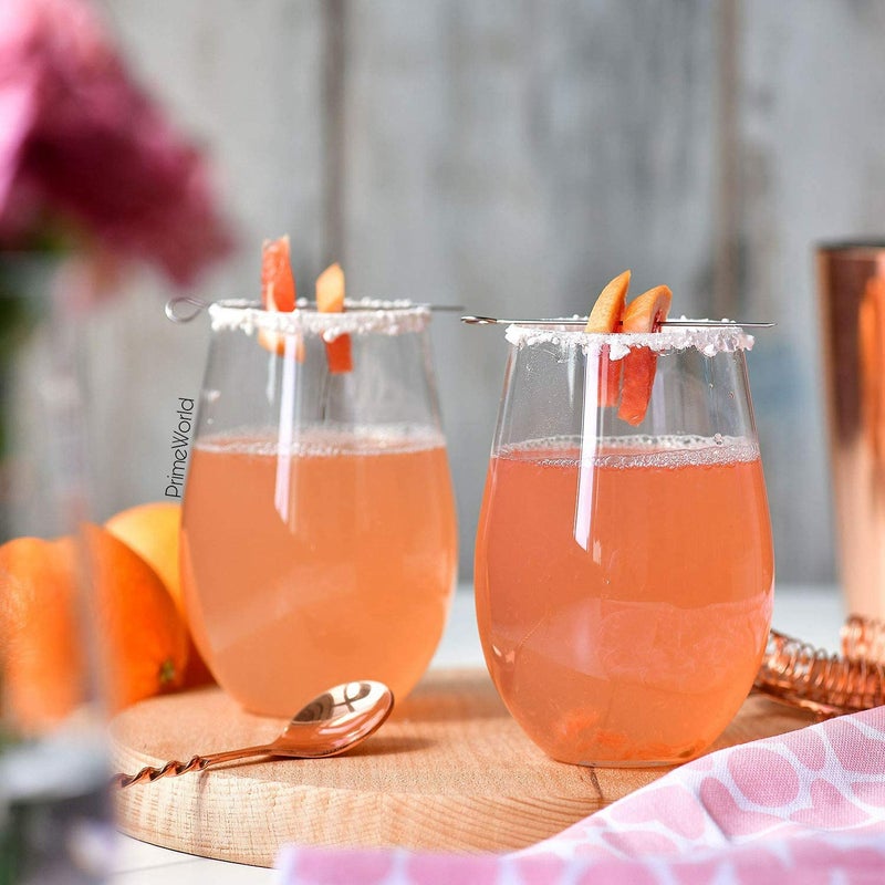 PrimeWorld كؤوس زجاجية بلا قاعدة من الكريستال الأوروبي سعة 300 مل - مجموعة من 6 قطع - كؤوس للشرب للماء، العصير، المشروبات الباردة، موهيتو، كوكتيل، خالية من الرصاص، مثالية للمنزل، المطاعم والحفلات - Image 2