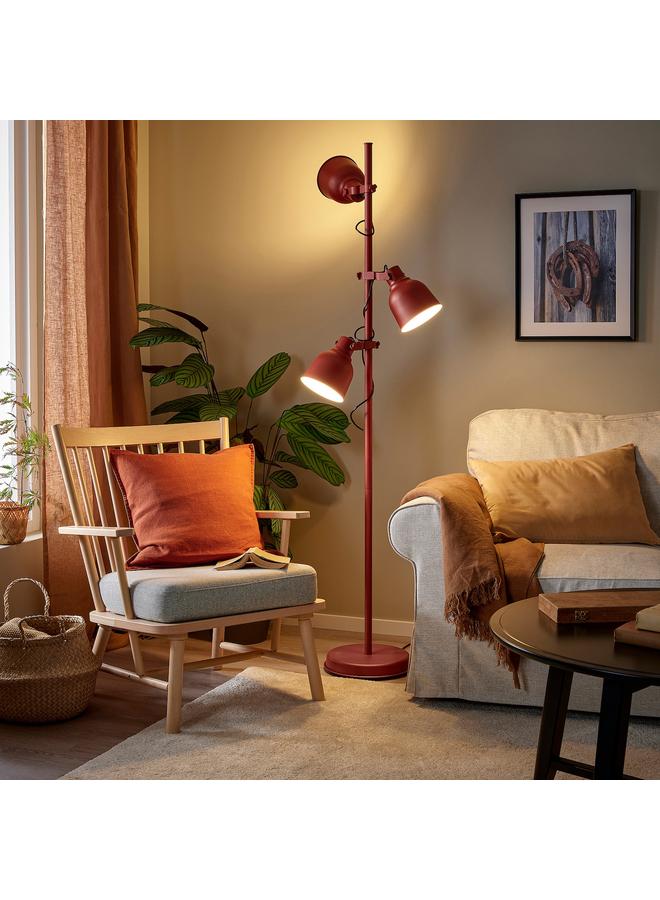 erorex Floor Lamp With 3-Spot, Brown-Red - Image 2