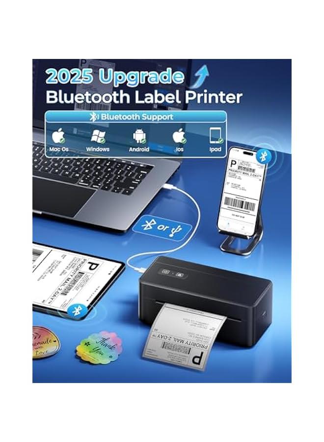 phomemo Bluetooth Thermal Shipping Label Printer, 4x6 Thermal Label Printer for Small Business, 2410BT Wireless Label Printers Compatible with iOS Android Phone&Pad&PC, Widely Used for Ebay, USPS, FedEx, etc - Image 2