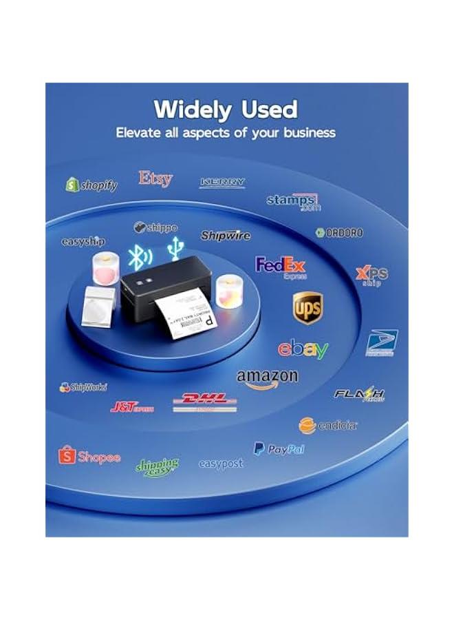 phomemo Bluetooth Thermal Shipping Label Printer, 4x6 Thermal Label Printer for Small Business, 2410BT Wireless Label Printers Compatible with iOS Android Phone&Pad&PC, Widely Used for Ebay, USPS, FedEx, etc - Image 5