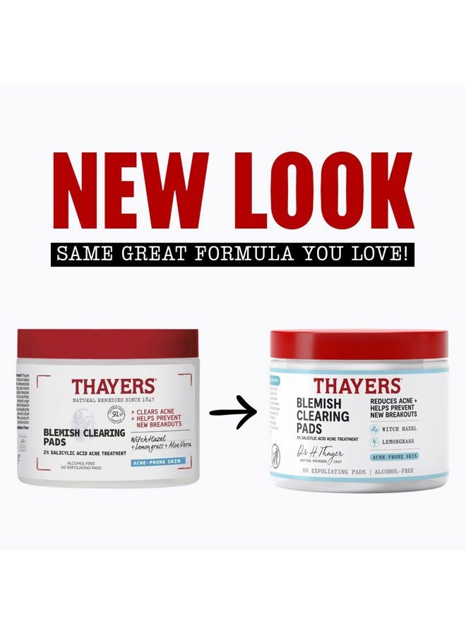 Thayers Blemish Clearing Acne Pads, Salicylic Acid Acne Treatment for Face, Pore Reducing, Exfoliating, and Soothing Skincare, Witch Hazel Toner Pads, 60 Ct - Image 2