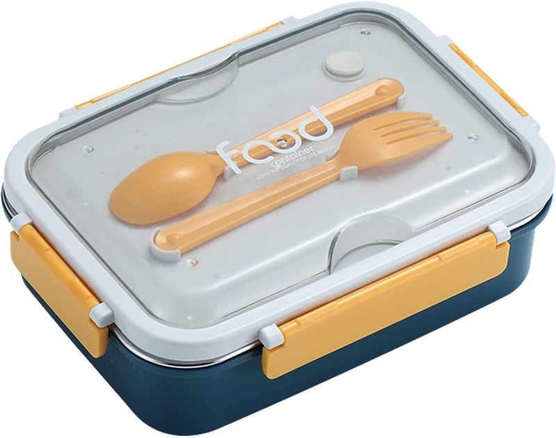 MOROVIKLeak Proof 3 Compartment Stainless Steel Lunch Boxes with Removable Inner Plate Reusable Freezer Safe Food Containers for Adults and KidsMulticolor 3 Compartment Stainless Steel A7054 - Image 2