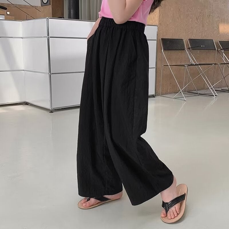 Girls' Ice Silk Pants Stylish Thin Yamamoto Pants Casual Wide-Leg Pants Trendy - Image 1