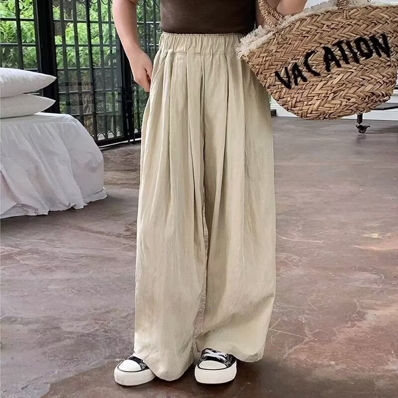 Girls' Ice Silk Pants Stylish Thin Yamamoto Pants Casual Wide-Leg Pants Trendy - Image 3