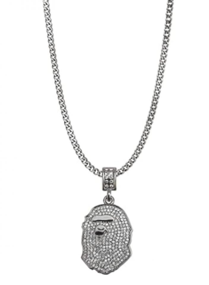Alissa Iced Gorilla Crystal Necklace for Men Rapper Pendant with Free Chain Punk Hip Hop Necklace  - Image 1