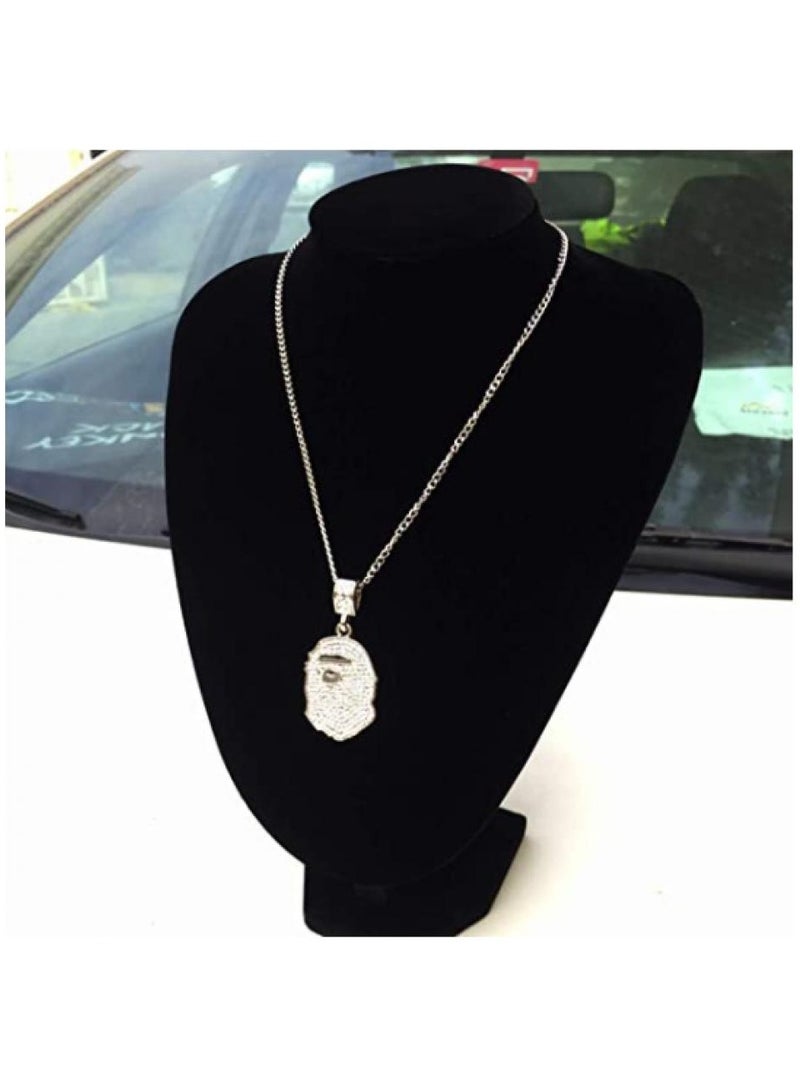 Alissa Iced Gorilla Crystal Necklace for Men Rapper Pendant with Free Chain Punk Hip Hop Necklace  - Image 3