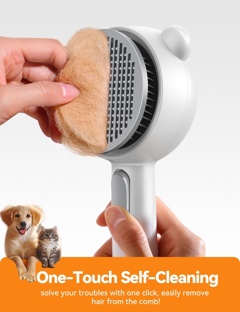FEELNEEDY Cat Steam Brush, Brushes for Indoor Cats with Release Button, Dual Speed Spray USB Rechargeable Grooming Supplies, Cat Brush for Shedding Suitable for All Long-haired and Short-haired Pets - Image 2