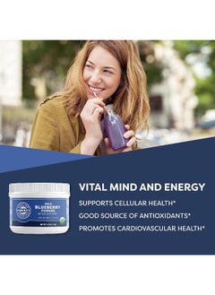 Vimergy USDA Organic Wild Blueberry Supplement Powder, Trial Size - 30 Servings – Natural Wild Blueberries - Fruit Powder for Smoothies, Juices, Fruit Bowls, Non-GMO, Gluten-Free, Vegan, Paleo 120G  - Image 2