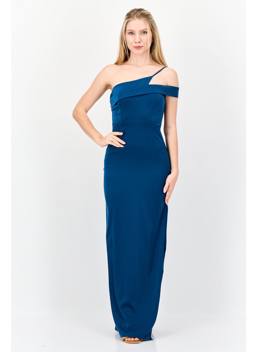 Lulus Women Plain Maxi Dress, Teal Blue  - Image 1