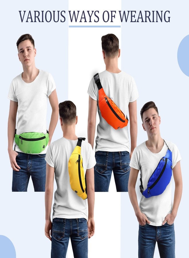 Kajaia 16 Pcs Neon Fanny Pack Bulk Colorful Adjustable Waist Bags Waterproof Waist Pack Set for Women Men, Adjustable Crossbody Bag for Travel Running Hiking Cycling Workout Festival - Image 5