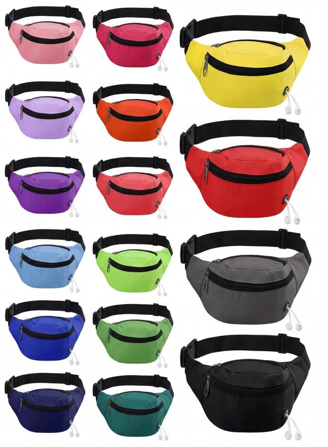 Kajaia 16 Pcs Neon Fanny Pack Bulk Colorful Adjustable Waist Bags Waterproof Waist Pack Set for Women Men, Adjustable Crossbody Bag for Travel Running Hiking Cycling Workout Festival - Image 1