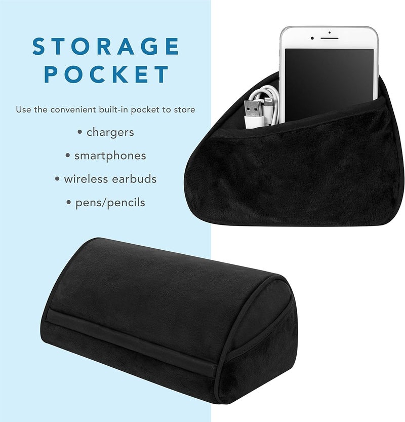 LapGear Original Microbead Tablet Pillow Stand with Phone Pocket - Black - Fits Most Tablets - Style No. 35068 - Image 5