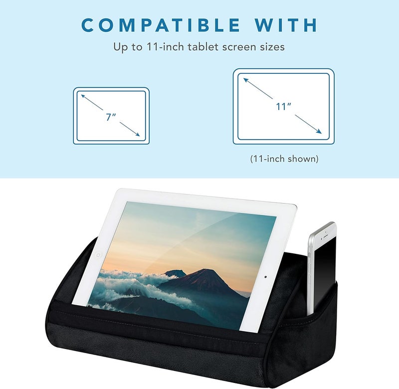 LapGear Original Microbead Tablet Pillow Stand with Phone Pocket - Black - Fits Most Tablets - Style No. 35068 - Image 2