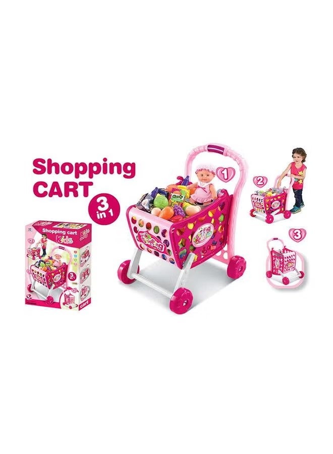 Shopping Cart For Girl, Children's Shopping Cart Toys, Shopping Cart Toys For Boys And Girls - Image 2