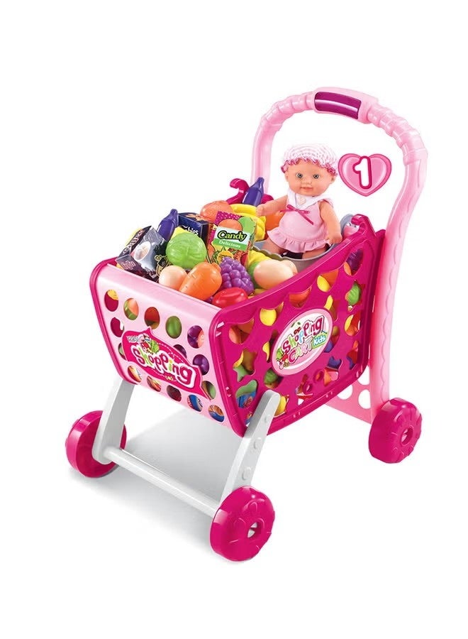 Shopping Cart For Girl, Children's Shopping Cart Toys, Shopping Cart Toys For Boys And Girls - Image 1