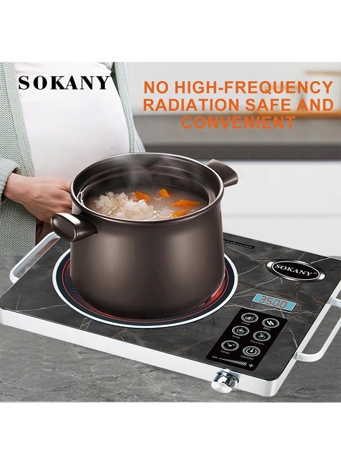 sokany Infrared Cooker,Radiant Cooker, Single Burner Stove, Electric Cooktop ,Adjustable Temperature Control,Sensor Touch & Knob 3500W SK-07073 - Image 1