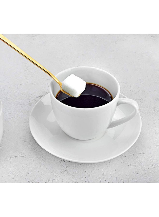 AKDC Miware 8 Ounce Porcelain Cappuccino Cups With Saucers - Set Of 4 Perfect For Specialty Coffee Drinks Latte Cafe Mocha And Tea White - Image 4