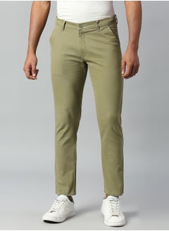 Dennis Lingo Light Olive Chinos for Men - Tapered Fit, 100% Cotton  - Image 1