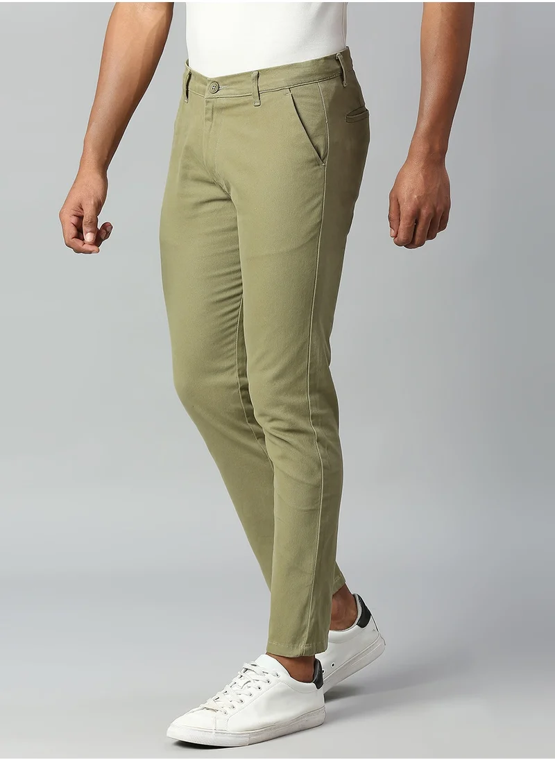 دينيس لينغو Light Olive Chinos for Men - Tapered Fit, 100% Cotton