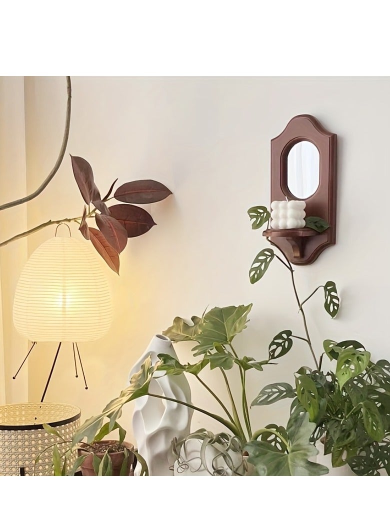 ديكور جداري من الخشب الصلب الكلاسيكي مع حامل شموع معطرة – لتزيين غرفة المعيشة، وغرفة النوم، والمقهى (الشموع وزيوت العلاج بالعطور غير متضمنة) - Image 3